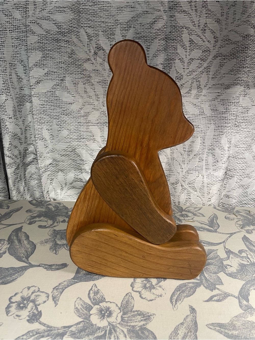 Vintage Handcrafted Wooden Bear Figurine in Warm Brown